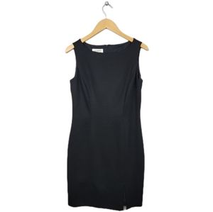 GIANNI 100% Wool Sleeveless Black Sheath Dress